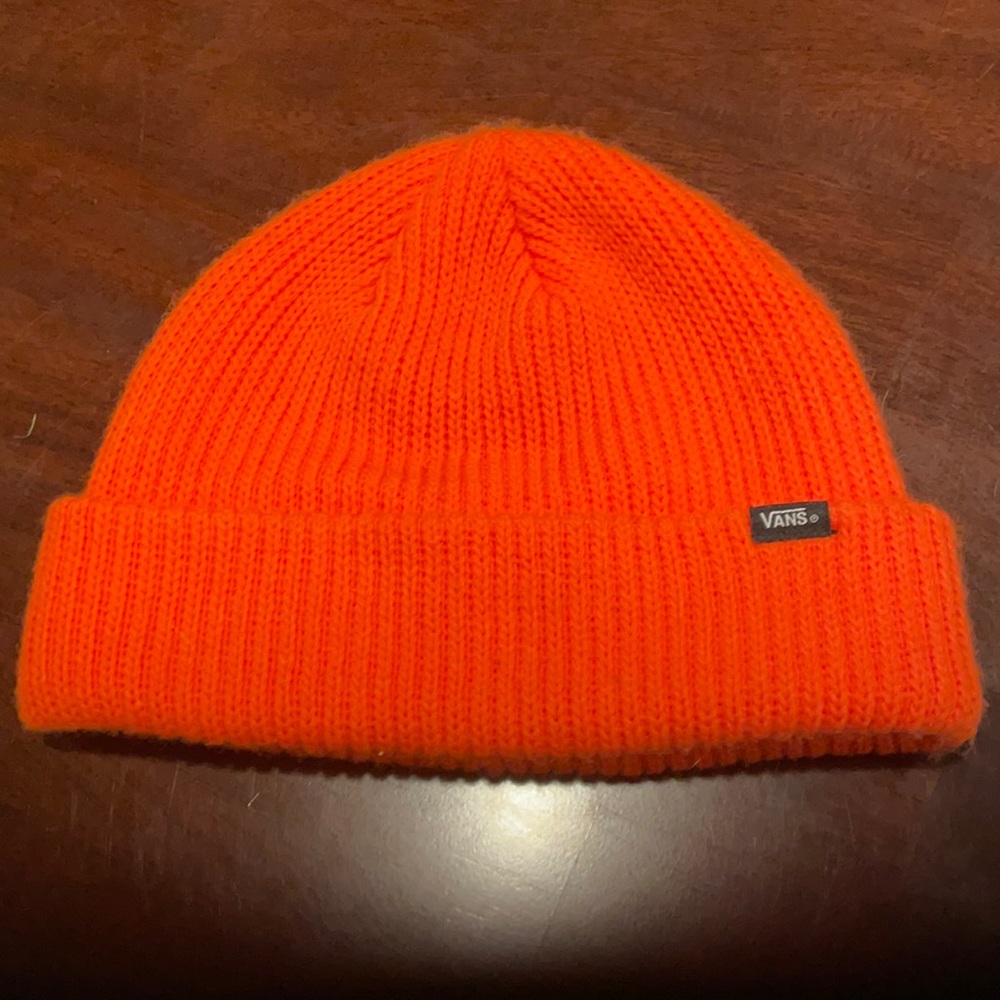 Neon orange vans beanie